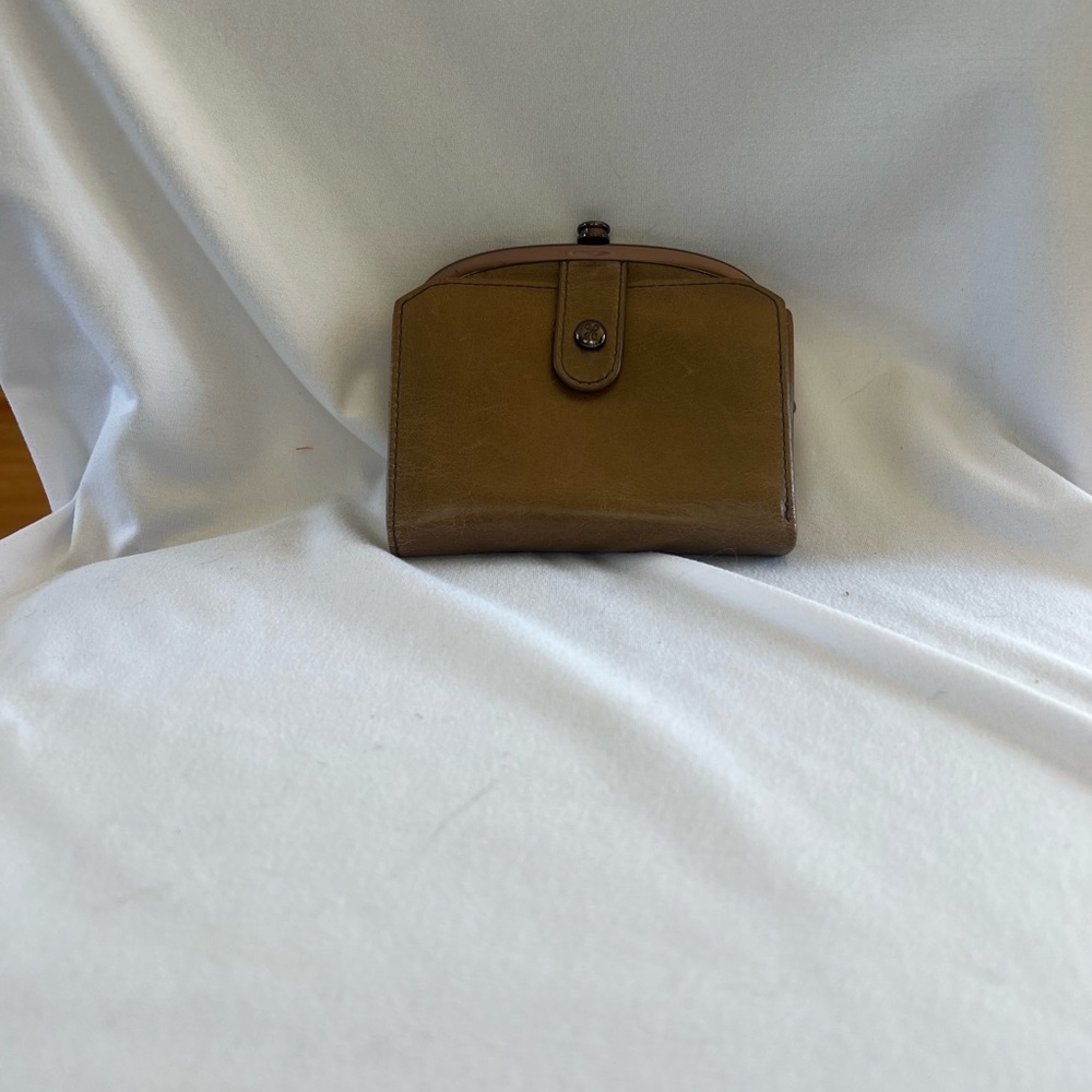 HOBO Olive-Tan Leather Coin Pouch Wallet